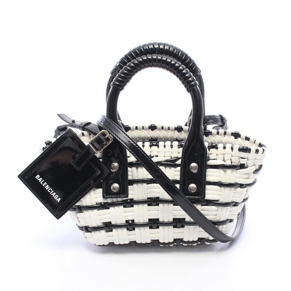 Balenciaga BISTRO XXS Bistro Basket Bag 2-Way Handbag, Enamel, Women's, White...